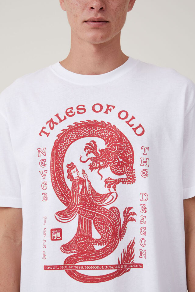 Loose Fit Cny Graphic T-Shirt, WHITE/TALES OF OLD