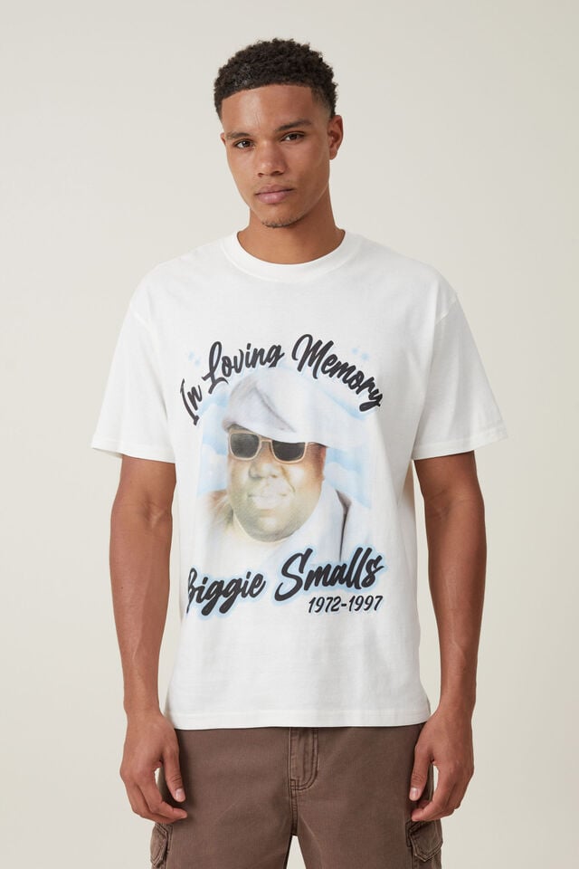 Camiseta - Biggie Loose Fit T-Shirt, LCN MT VINTAGE WHITE/BIGGIE - IN MEMORY