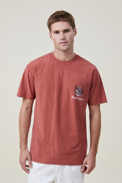 Budweiser Loose Fit T-Shirt, LCN BUD BRUCHETTA RED/A AND EAGLE