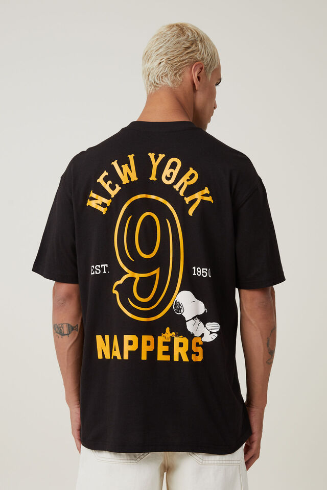 Snoopy Loose Fit T-Shirt, LCN PEA BLACK / SNOOPY NEW YORK