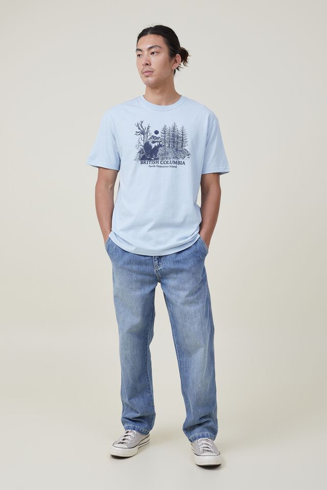 Loose Fit Souvenir T-Shirt, BLUE MIST/BRITISH COLUMBIA