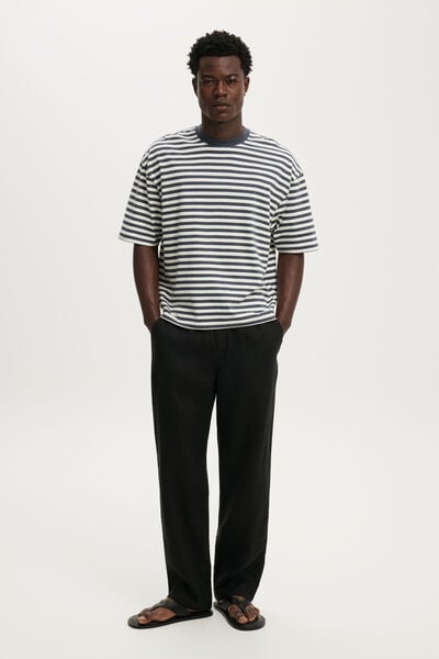 Baggy Linen Pant, BLACK