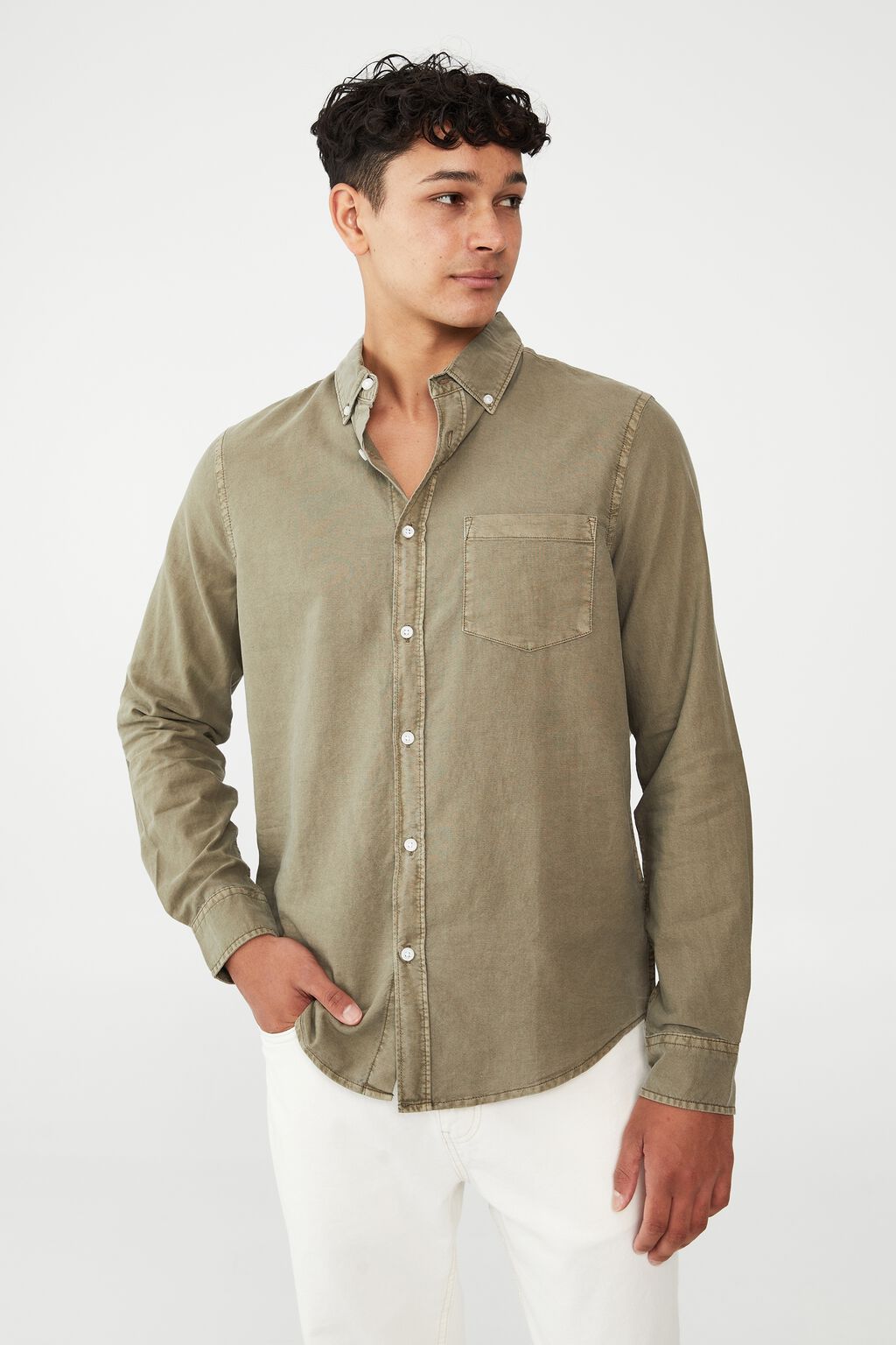 cottonon.com | Mayfair Long Sleeve Shirt - Khaki