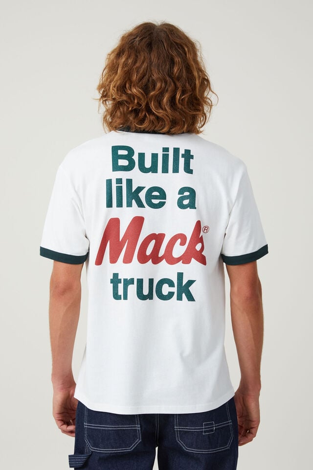 Mack Trucks Loose Fit T-Shirt, LCN MAC VINTAGE WHITE / BUILT LIKE A MACK