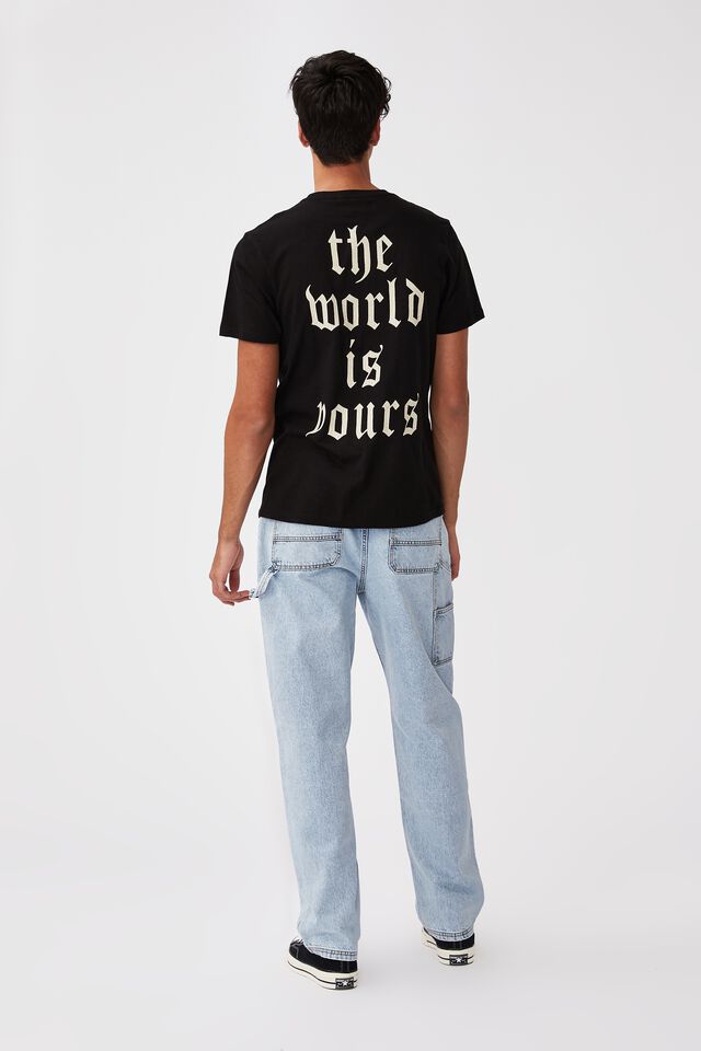 Tbar Collab Icon T-Shirt, LCN BRA BLACK/NAS - THE WORLD IS YOURS