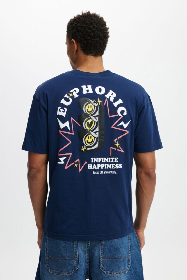 Loose Fit Art T-Shirt, INDIGO / EUPHORIC LIGHTS