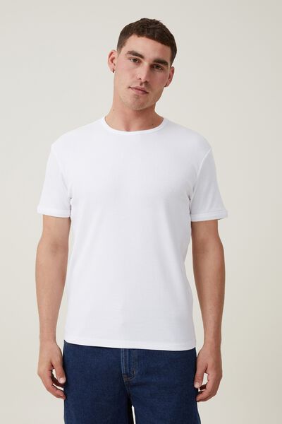 Ribbed T-Shirt, WHITE