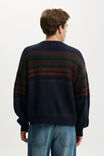Super Soft Boxy Sweater, NAVY PATTERN PANEL - example image 3