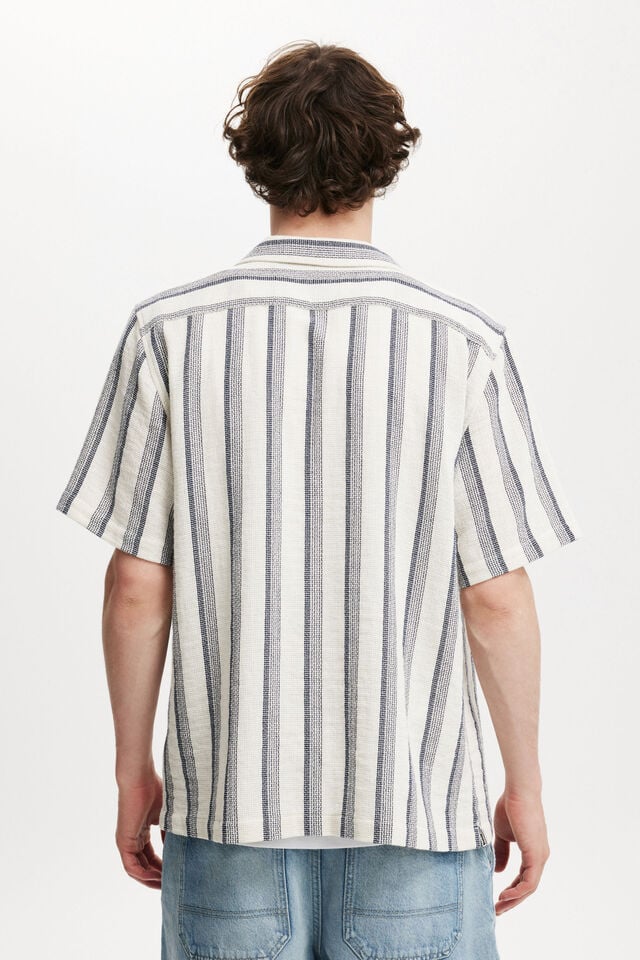 Palma Short Sleeve Shirt, NAVY EASY STRIPE