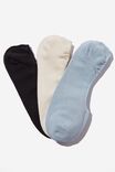 Invisible Socks 3 Pack, BLACK/POWDER BLUE/BONE - alternate image 1