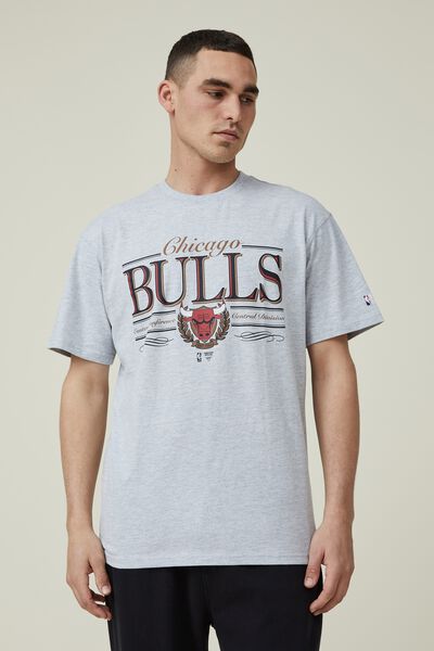 Active Nba Oversized T-Shirt, LCN NBA LIGHT GREY MARLE / CHICAGO BULLS