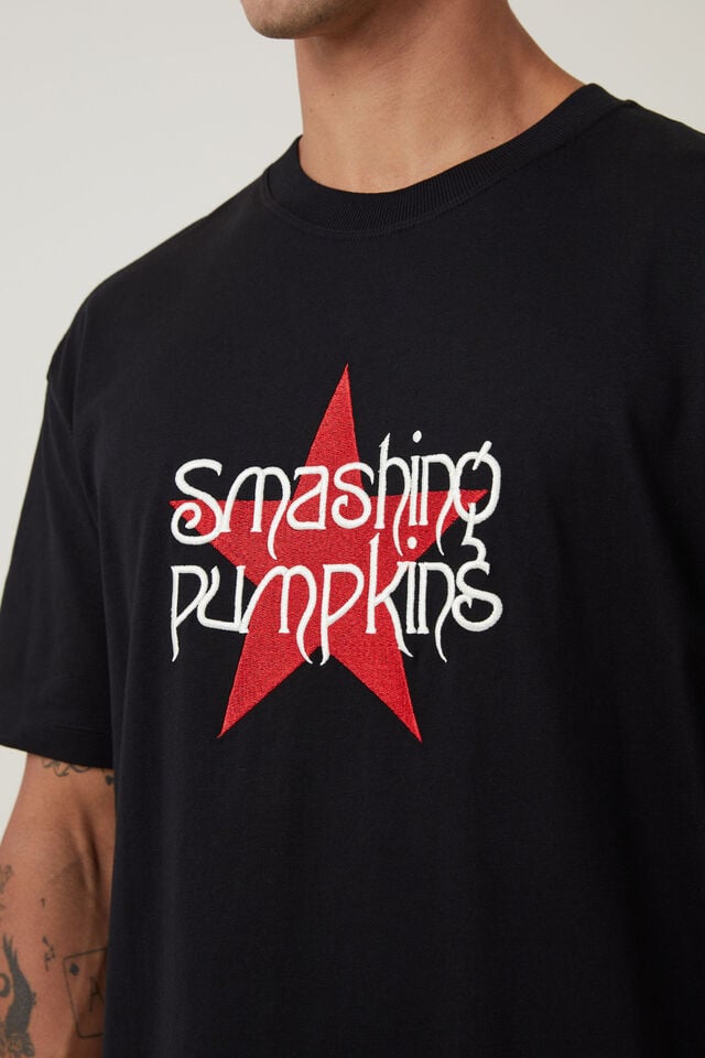 Smashing Pumpkins Loose Fit T-Shirt, LCN MT BLACK / SMASHING PUMPKINS - STAR LOGO