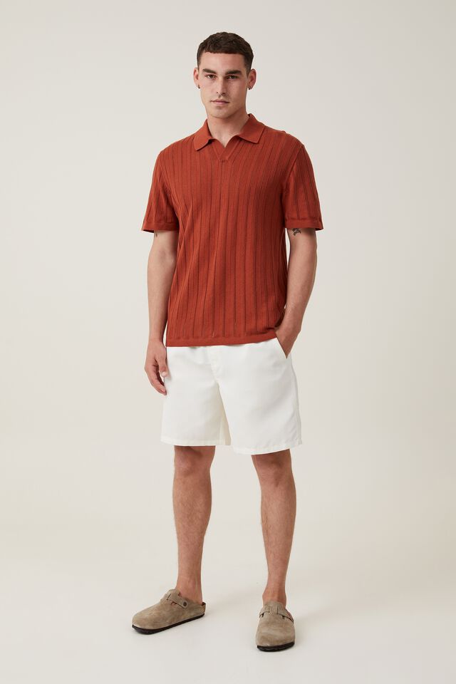 Resort Short Sleeve Polo, CLAY POINTELLE