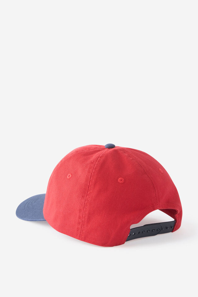 5 Panel Hat, RICH RED/INDIGO/C