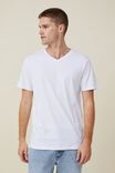 Organic V-Neck T-Shirt, WHITE - alternate image 1