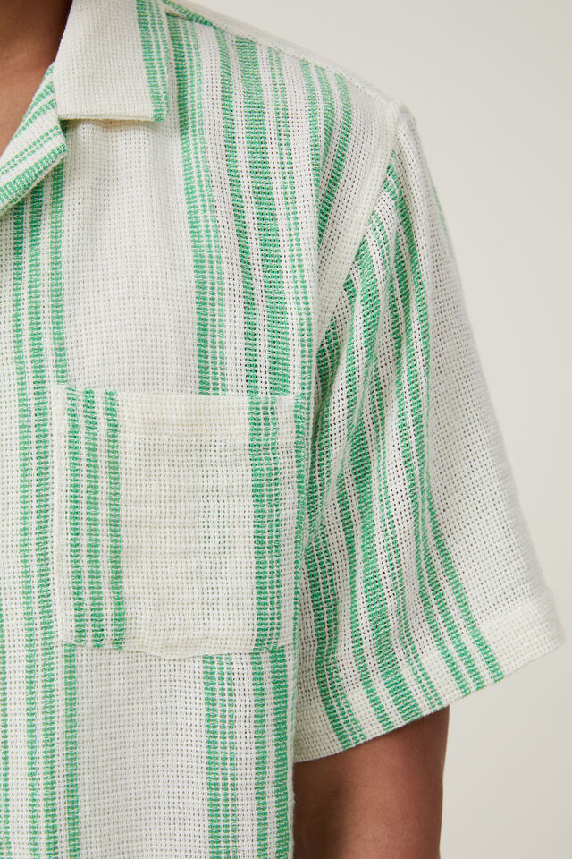 Palma Short Sleeve Shirt, BRIGHT GREEN STRIPE