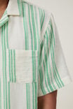 Palma Short Sleeve Shirt, BRIGHT GREEN STRIPE - alternate image 4