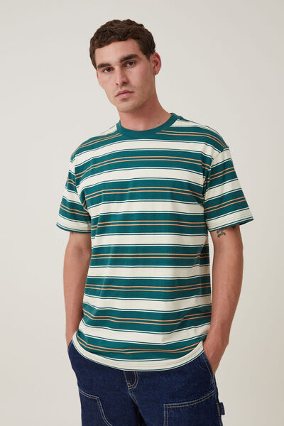 Loose Fit Stripe T-Shirt, GREEN EVERYDAY STRIPE