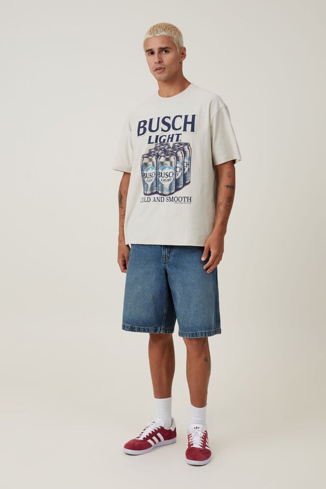 Busch Light Loose Fit T-Shirt, LCN BUD IVORY/BUSCH LIGHT - SIX PACK