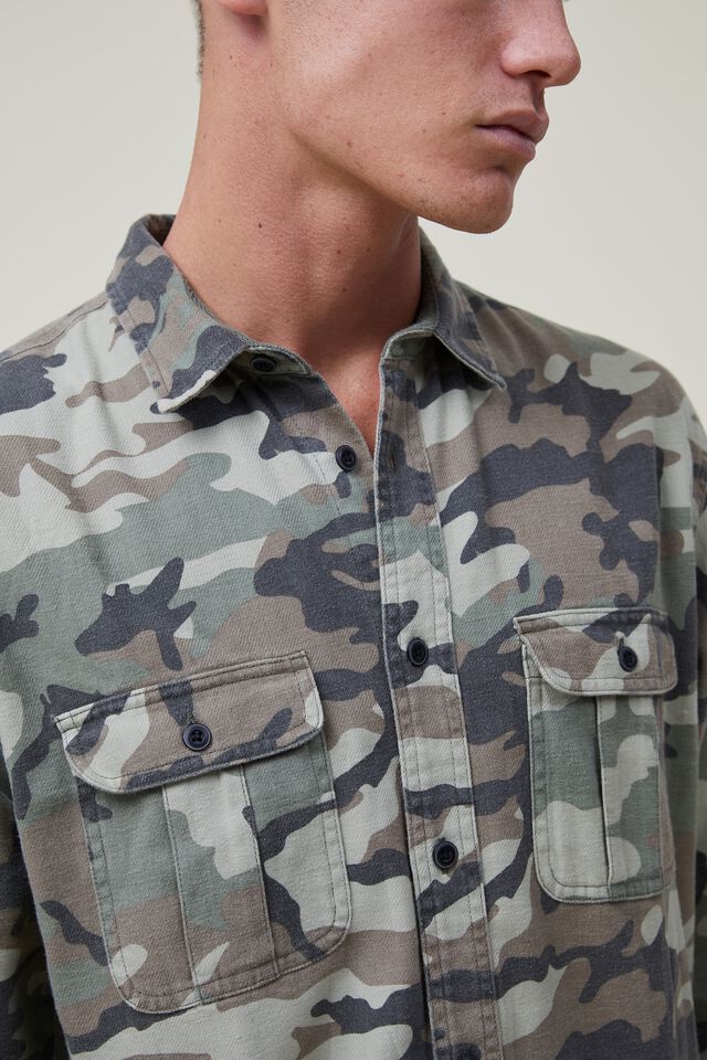 Camisas - Greenpoint Long Sleeve Shirt, CAMO