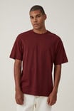 Camiseta - Organic Loose Fit T-Shirt, DARK CARMINE - vista alternativa 1