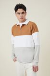 Rugby Long Sleeve Polo, GINGER TRI PANEL - alternate image 2