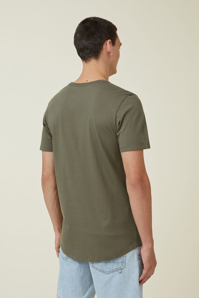Camiseta - Organic Longline T-Shirt, MILITARY