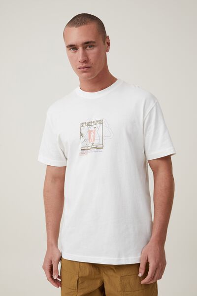 Premium Loose Fit Art T-Shirt, VINTAGE WHITE/EXPLORE