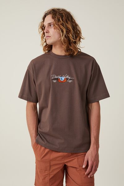 Box Fit Graphic T-Shirt, WASHED CHOCOLATE/DEATH VALLEY