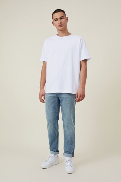 Relaxed Tapered Jean, PETROL BLUE