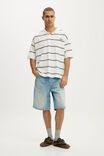 Box Fit Short Sleeve Polo, OFF WHITE STRIPE - example image 2