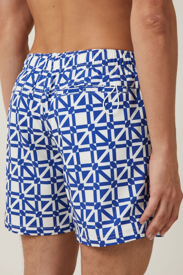 Short - Stretch Swim Short, NAUTICAL BLUE TILE