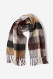 Wide Scarf, BLACK/MULTI CHECK - example image 1