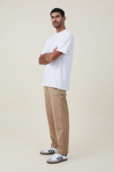 Loose Fit Pant, DOUBLE KNEE WASHED CAMEL