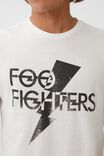 Tbar Collab Music T-Shirt, LCN MT VINTAGE WHITE/FOO FIGHTERS - LIGHTNING
