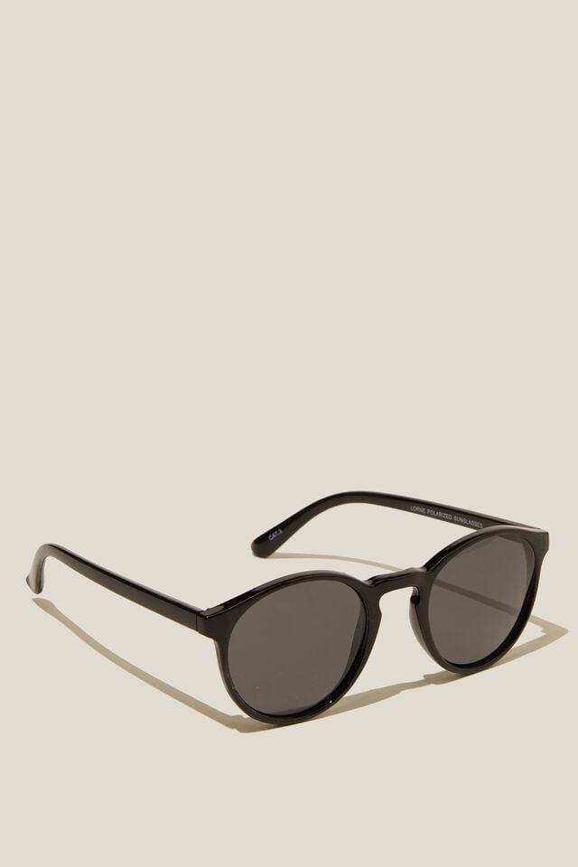 Lorne Polarized Sunglasses, BLACK GLOSS/SMOKE