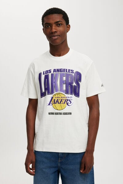 Nba Loose Fit T-Shirt, LCN NBA VINTAGE WHITE/LAKERS - FADE