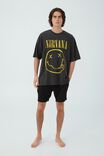 Oversized Vintage T-Shirt, LCN MT WASHED BLACK/NIRVANA - SMILE - alternate image 2