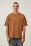 Camiseta - Box Fit Scooped Hem T-Shirt, GINGER - vista alternativa 1