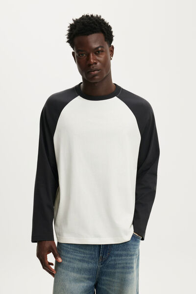 Everyday Fit Long Sleeve T-Shirt, VINTAGE WHITE / WASHED BLACK RAGLAN