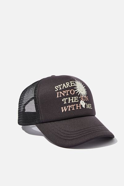 Trucker Hat, WASHED BLACK / STARE INTO THE SUN
