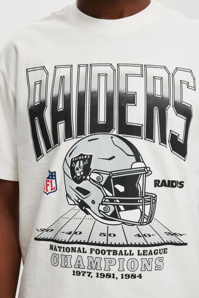 Nfl Loose Fit T-Shirt, LCN NFL VINTAGE WHITE/RAIDERS - GRID