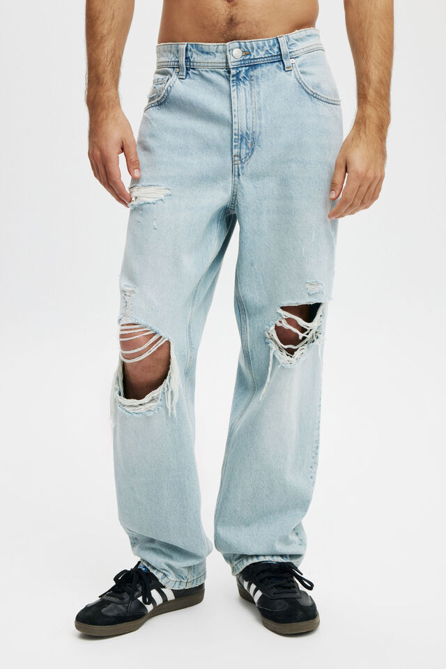 Calça - Baggy Jean, BOUNDARY BLUE RIPPED