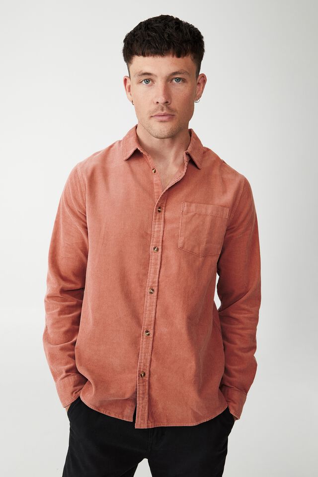 Festival Long Sleeve Shirt, FADED RED CORD