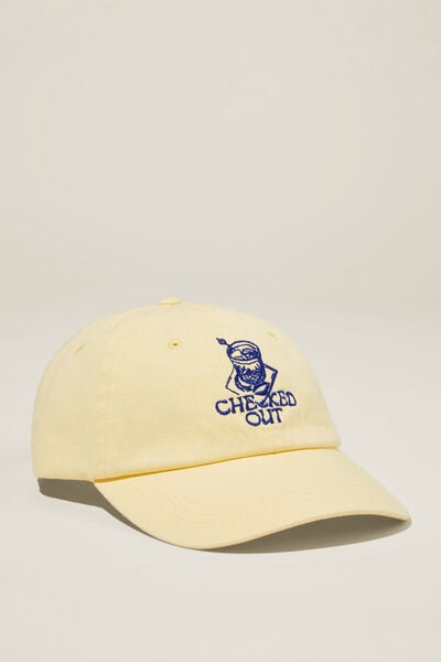 Dad Hat, PALE YELLOW/CHECKED OUT