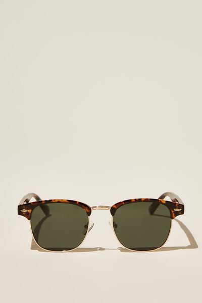Leopold Polarized Sunglasses, TORT/GOLD/GREEN