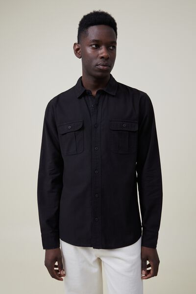 Greenpoint Long Sleeve Shirt, BLACK