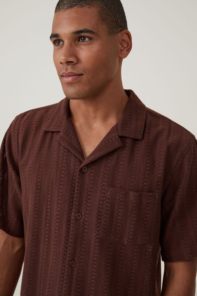 Palma Short Sleeve Shirt, BROWN PATTERN