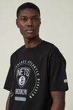 Active Nba Logo T-Shirt, LCN NBA BLACK / BROOKLYN NETS CIRCLE LOCK UP - alternate image 2