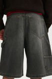 Super Baggy Jort, CARPENTER SMOKEY WASHED GREY - example image 5